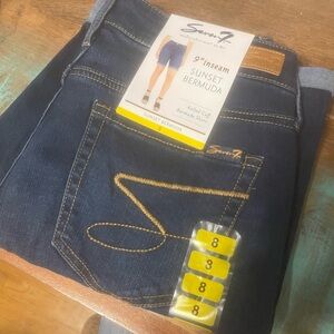 Seven7 Women's Dark Blue Bermuda Shorts